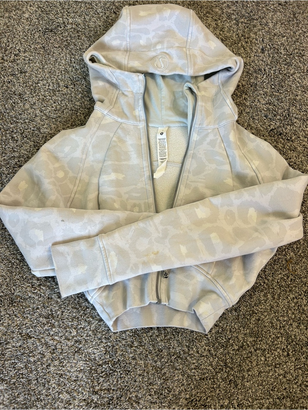 lululemon athletica Light Gray Hooded Full-Zip One-Piece